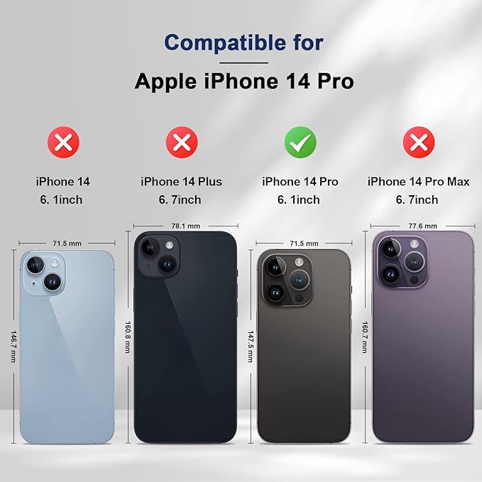 Jasonyu Flip Wallet Case for iPhone 14 Pro 5G,Leather Magnetic Folio Cover with Card Holder,Kickstand - TPU Shockproof Durable Protective Phone Case,Blue