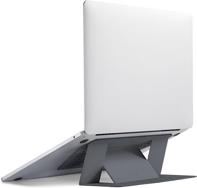 MOFT Invisible Slim Laptop Stand, Adhesive and Reusable, Adjustable Perfect Viewing Angles, Compatible with Laptops Up to 15.6", Grey