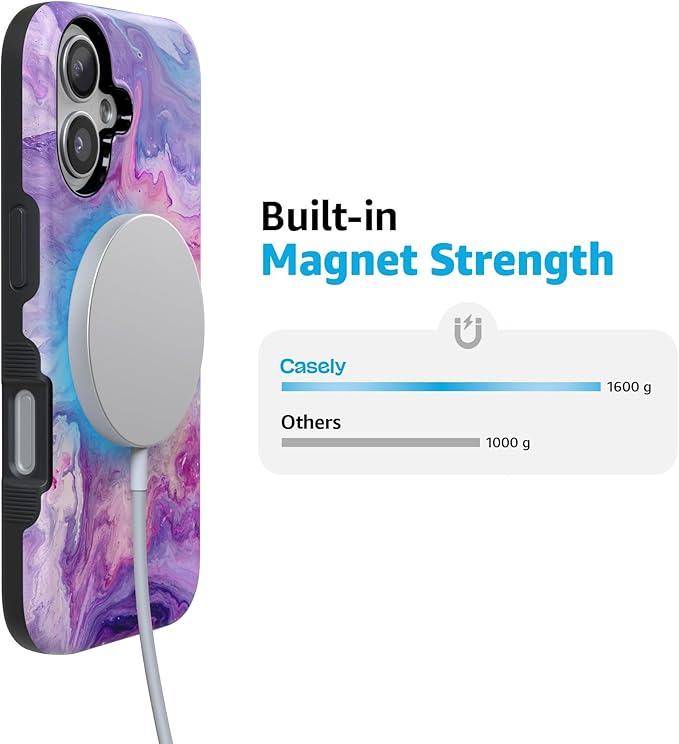 Casely iPhone 17 Case | Tie Dying Over You | Purple Marble | Compatible with MagSafe | Bold Protective Design