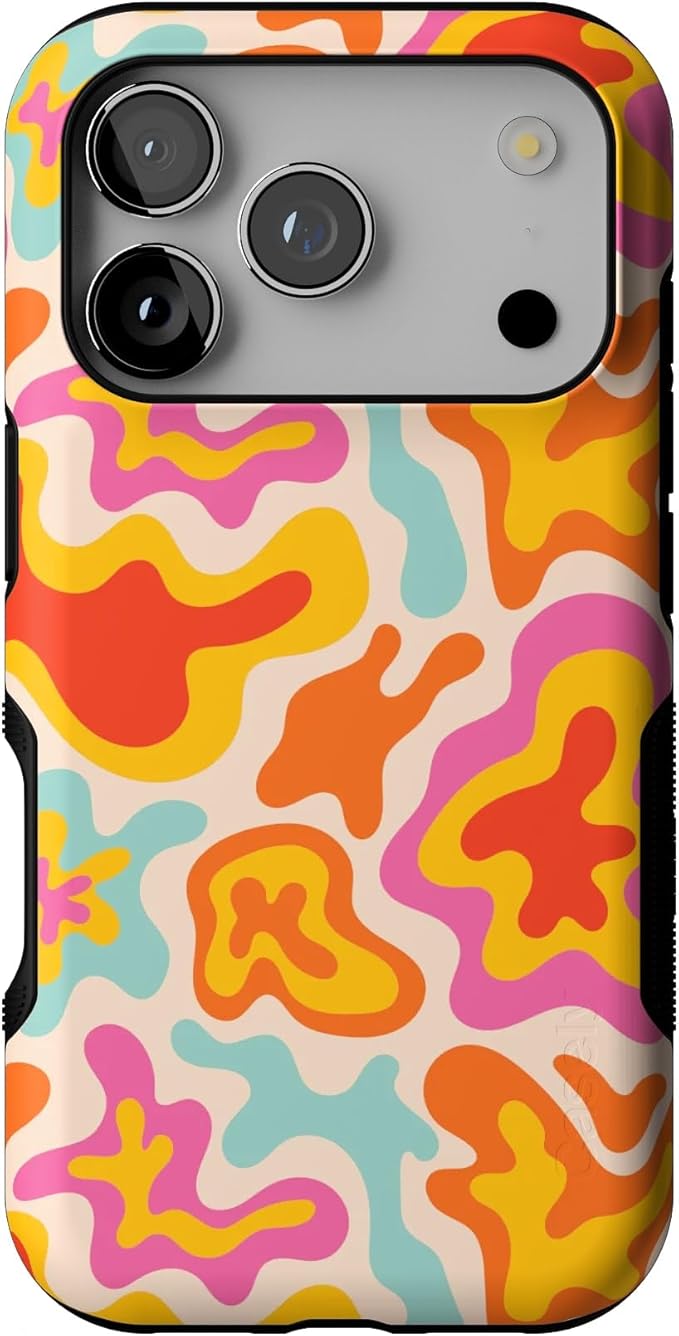 Casely iPhone 17 Pro Case | Tropical Color Splash | Abstract Retro | Bold Protective Design | Compatible with MagSafe