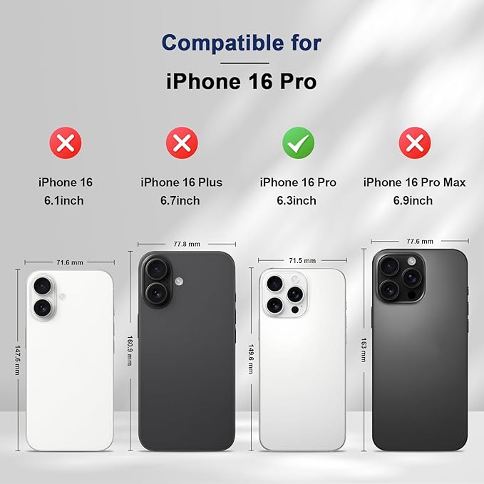 Jasonyu Flip Wallet Case for iPhone 16 Pro,Leather Magnetic Folio Cover with Card Holder,Kickstand - TPU Shockproof Durable Protective Phone Case,Blue