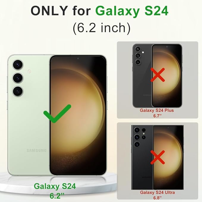 Magnetic Designed for Samsung Galaxy S24 Case 6.2" Compatible with MagSafe, Anti-Slip Edge Military Grade Drop Tested Hard Back Protective Translucent Case for Samsung S24 Case (Dark Purple)