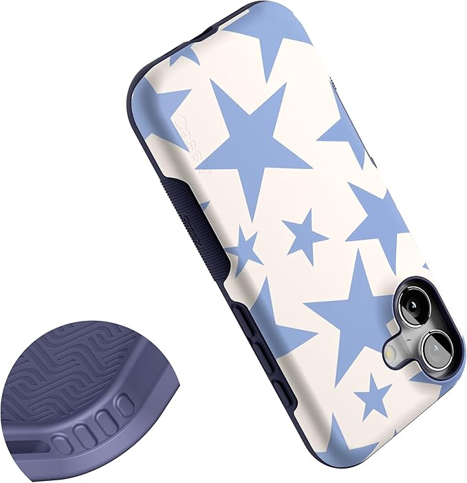 Casely iPhone 17 Case | Stars Align | Blue & White Stars | Bold Protective Design | Compatible with MagSafe