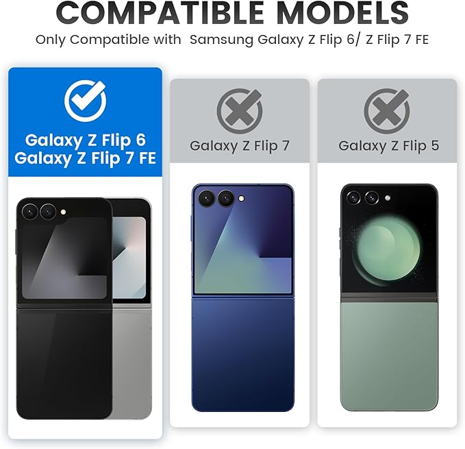 VEGO for Galaxy Z Flip 6 Case, 360° Rotatable Ring Kickstand & Belt Clip Holster & Tempered Glass Camera Screen Protector & Hinge Protection, Shockproof Case for Samsung Flip 6 5G - Black