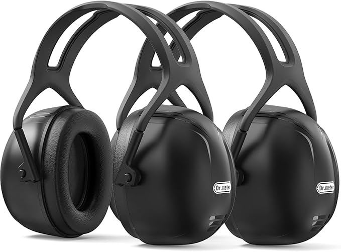 Dr.meter Ear Protection Earmuffs for Gun Range, 2 PACK SNR 35dB Hearing Protection Ear Muffs Noise Cancelling Headphones For Adult, Protective Ear Muff for Range Mowing Wood Work Monster Jam