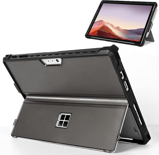 Case Fit 12.3" Microsoft Surface Pro 7 Plus/7/6/5/4/LTE, Protective Rugged Cover Case, with Stylus Pen Holder, Compatible with Type Cover Keyboard