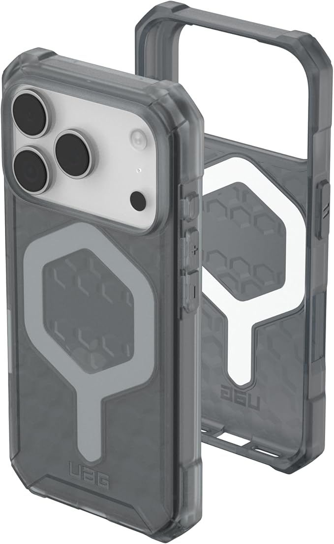 URBAN ARMOR GEAR UAG Designed for iPhone 17 Pro Case Essential Armor - Compatible with MagSafe Translucent Military Grade Protective Cover, Ash