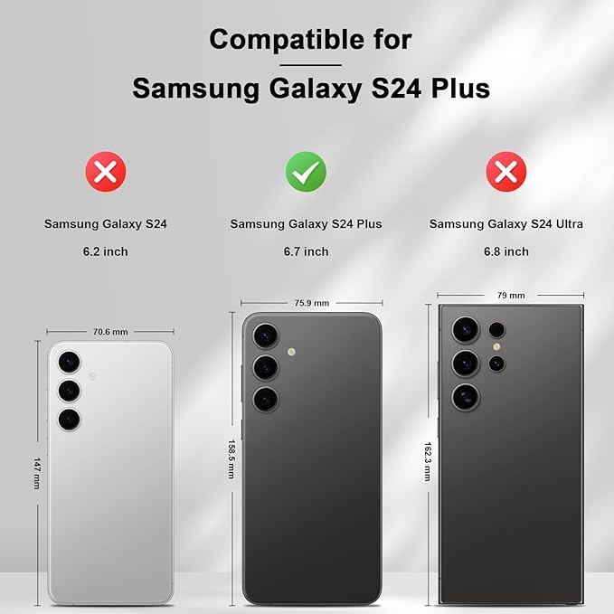 Jasonyu Flip Wallet Case for Samsung S24 Plus/S24+ 5G,Leather Magnetic Folio Cover with Card Holder,Kickstand - TPU Shockproof Durable Protective Phone Case,Black