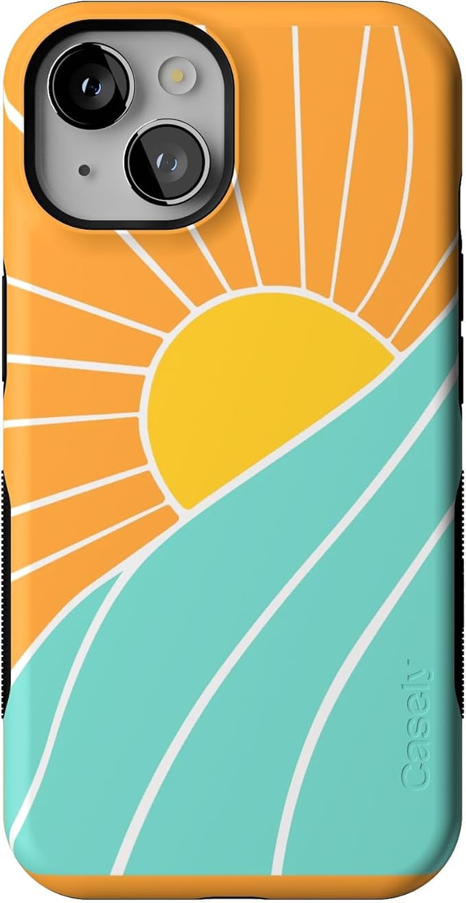 Casely iPhone 14 Case | Waves & Rays | Sunshine | Compatible with MagSafe | Bold Protective Design