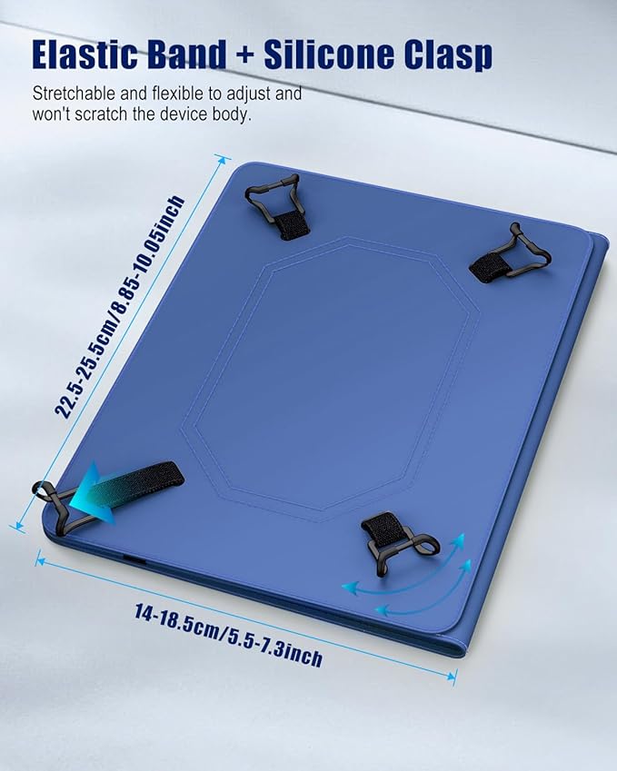 TiMOVO Universal Case for 9-11 Inch Tablet, 360 Degree Rotating Stand Protective Cover with Pen Pocket for 9 10 10.1 Inch Android Touchscreen Tablet, Bright Blue