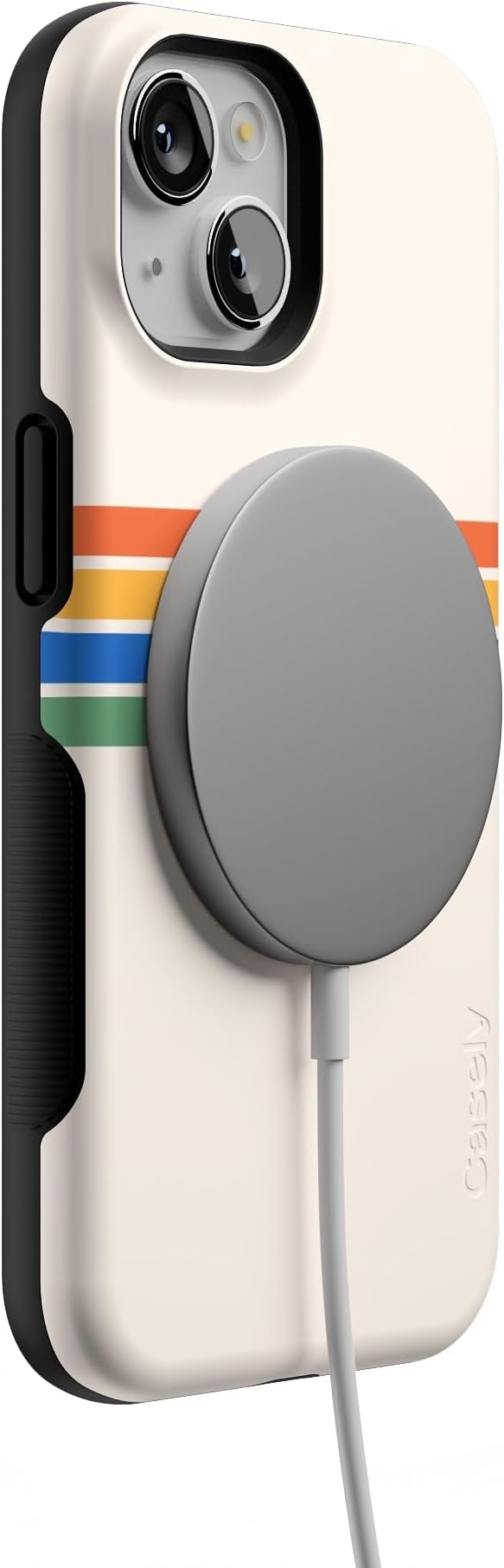 Casely iPhone 14 Case | Totally Groovy | Rainbow Stripes Colorblock | Compatible with MagSafe | Bold Protective Design