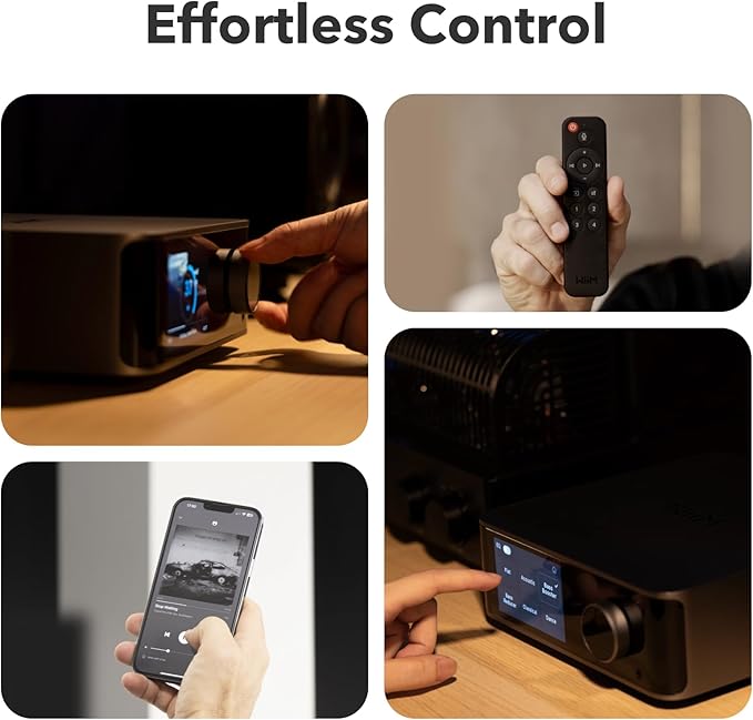 WiiM Ultra Music Streamer & Digital Preamp | 3.5" Touchscreen, Compatible with Google Cast & Alexa, Stream Spotify, Amazon Music, Tidal & More | HDMI ARC, Phono Input & Headphone Output | Space Gray