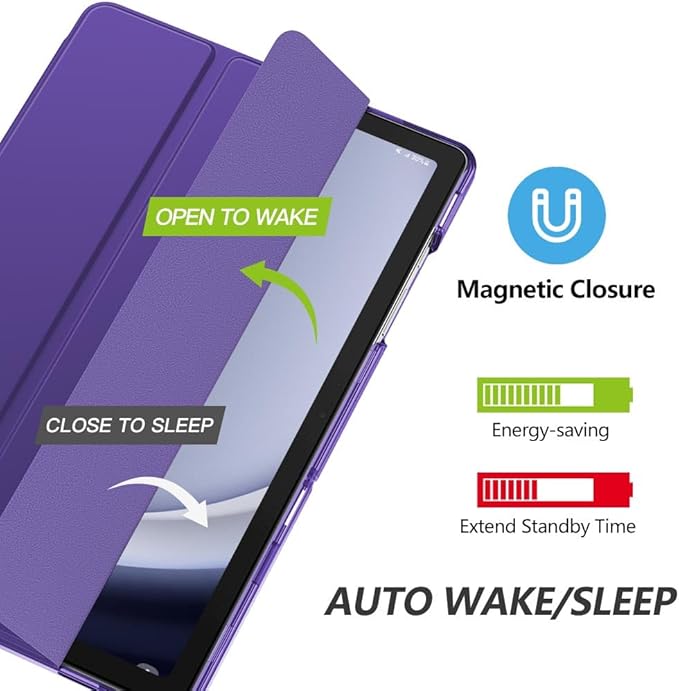 MoKo Case for Galaxy Tab A9+/A9 Plus 11 inch 2023, Slim Stand Protective Smart Cover with Hard PC Translucent Back Shell for Tab A9 Plus Tablet (SM-X210/X216/X218), Auto Wake/Sleep, Purple Violet