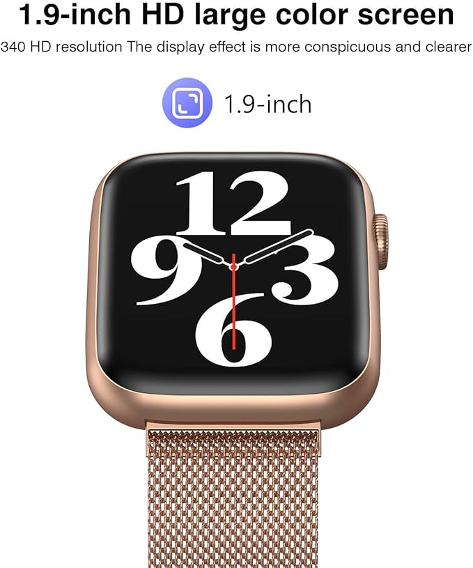 Smart Watches for Women Blood Pressure, 1.9" HD Full Touch Screen, Fitness Tracker with Heart Rate Blood Oxygen Sleep Monitor, IP67 Waterproof Smartwatch, 123 Sports Fitness Tracker for Android iOS