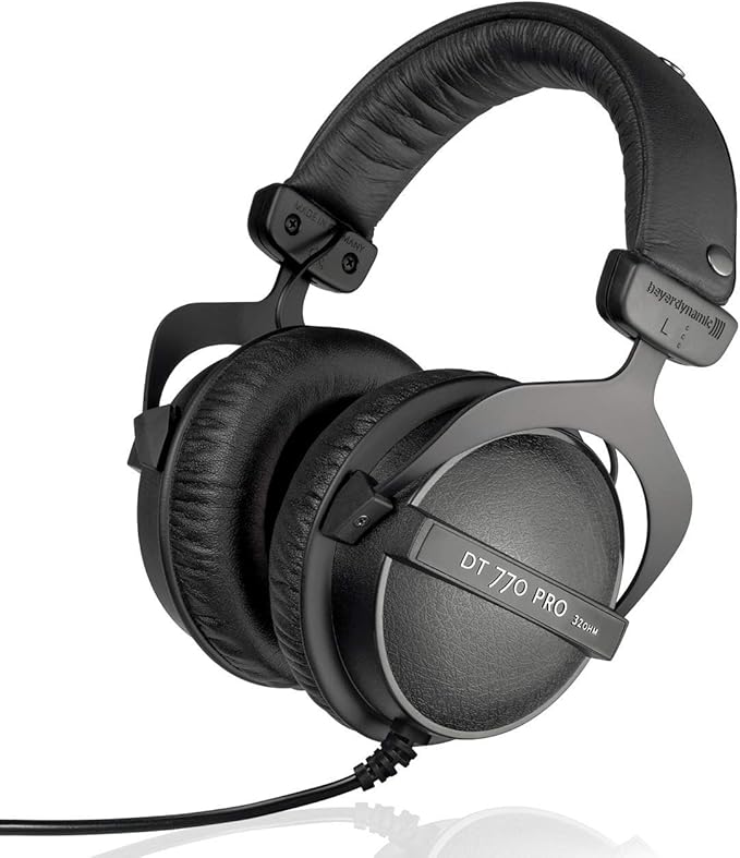 beyerdynamic DT 770 PRO 32 Ohm Over-Ear Headphones in Black. Enclosed Design, Wired for Professional Sound in The Studio and on Mobile Devices Such as Tablets and Smartphones