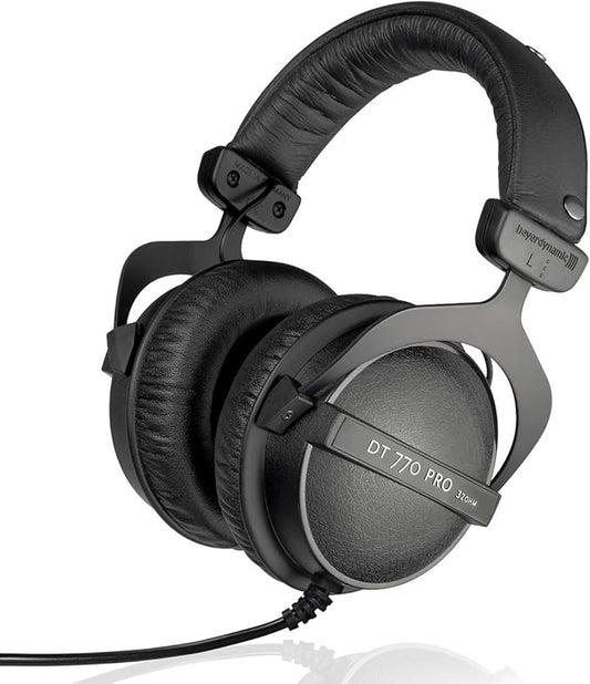beyerdynamic DT 770 PRO 32 Ohm Over-Ear Headphones in Black. Enclosed Design, Wired for Professional Sound in The Studio and on Mobile Devices Such as Tablets and Smartphones