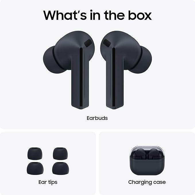 SAMSUNG Galaxy Buds 3 FE (2025) + Galaxy SmartTag2, True Wireless Bluetooth Earbuds, Active Noise Cancellation, Powerful Sound, Clear Calls, Long Lasting Battery, Black [US Version, 2 Year Warranty]