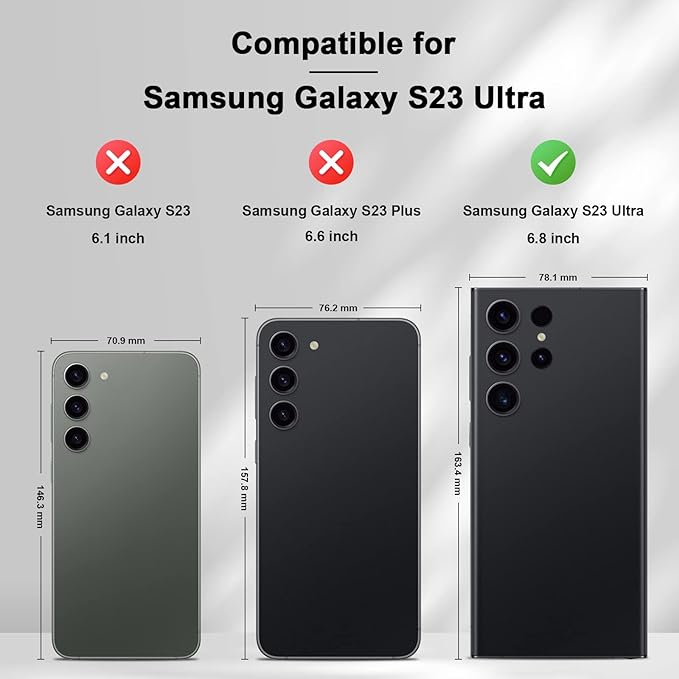 Jasonyu Flip Wallet Case for Samsung Galaxy S23 Ultra 5G,Leather Magnetic Folio Cover with Card Holder,Kickstand - TPU Shockproof Durable Protective Phone Case,Black