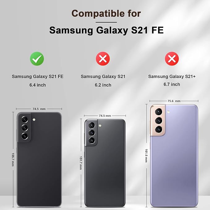 Jasonyu Flip Wallet Case for Samsung Galaxy S21 FE,Leather Magnetic Folio Cover with Card Holder,Kickstand - TPU Shockproof Durable Protective Phone Case,Brown