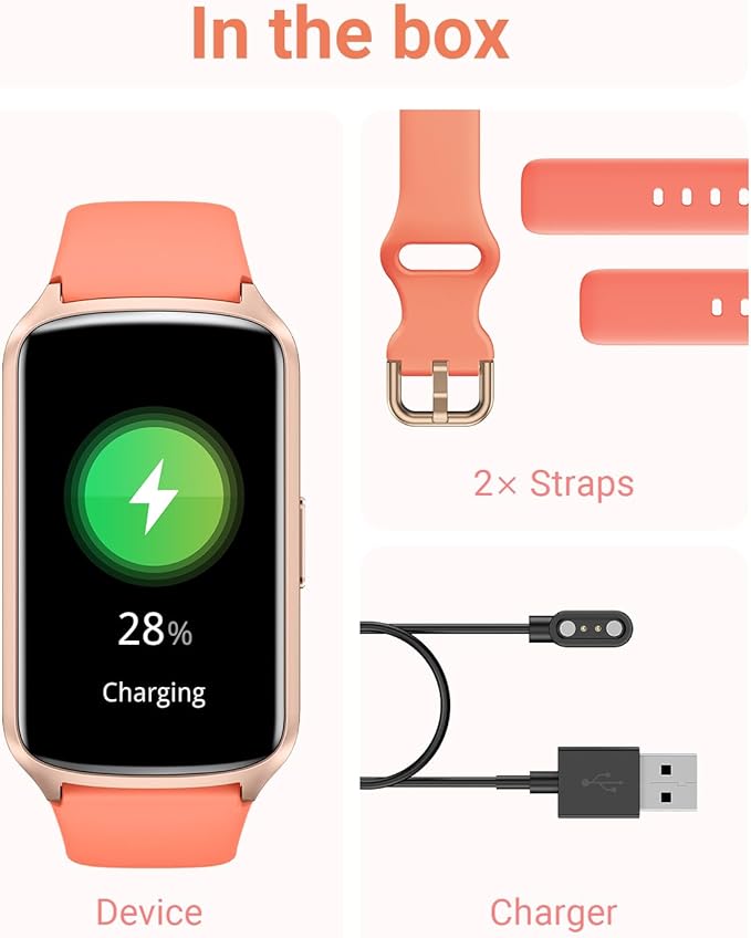 Health Fitness Tracker with 24/7 Heart Rate, Blood Oxygen, Blood Pressure, Sleep Tracker, 5ATM Waterproof Activity Trackers with Step Tracker, Pedometer (S & L Bands Included)