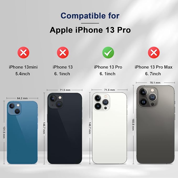 Jasonyu Flip Wallet Case for iPhone 13 Pro,Leather Magnetic Folio Cover with Card Holder,Kickstand - TPU Shockproof Durable Protective Phone Case,Blue