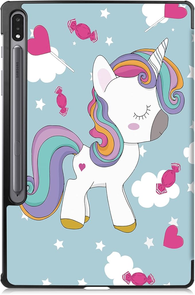 Lightweight Trifold Stand Smart Case Cover with Auto Wake/Sleep for Samsung Galaxy Tab S9 Plus / S9+ SM-X810 / SM-X816 / SM-X815 Unicorn