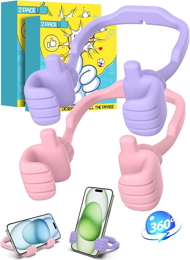 Cell Phone Stand Thumbs Up Lazy Phone Stand - 2 Pack Phone Holder 2025 College Graduation Gifts for Her Him Cellphone iPhone Stand for Desk Birthday Gifts for Teens Girls Boys Adults Women Men Wife