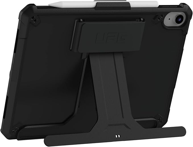 URBAN ARMOR GEAR UAG Designed for iPad 11" A16 11th Gen 2025, 10.9" 10th Gen 2022 Case A3354 A3355 A2696 - Rugged Slim Protective Folio Cover w/Hand Strap Kickstand & Pencil Holder, Scout Black