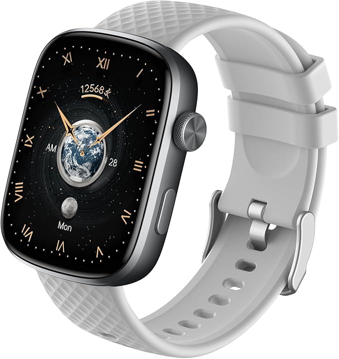 YMS Smart Watch for Women Men - (Answer/Make Calls) Compatible with iOS/Android Phones,3ATM Waterproof,Heart,Rate,Sleep,Pressure,Steps Monitor,100+ Sports Trackers (Gray)