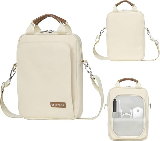 7-9 Inch Tablet Sleeve Bag, Ipad Bag for iPad mini 6/5/4/3/2,Samsung Galaxy Tab A7 Lite 8.7" / Tab A 8.0",Kindle 2022/10/9/8/7/6,eReader,with Removable Shoulder Strap (Beige)