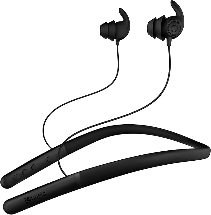 Hmusic HS88 Sleep Earbuds,Neckband Sleep Headphones Bluetooth 5.4,-30dB Noise Reduce Soft Flat Thin Silicone Earplugs for Side Sleeper,12H Playback, In Ear Earphones for Air Travel,Audio Book,Meditate
