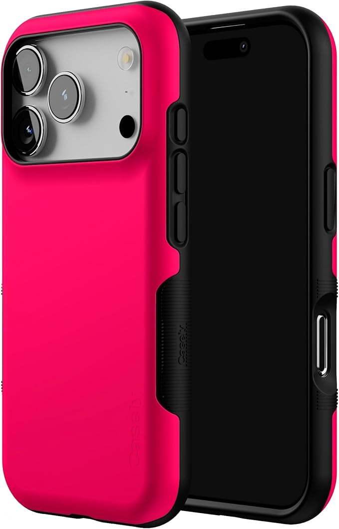 Casely iPhone 17 Pro Case | Think Pink | Solid Neon Pink | Bold Protective Design | Compatible with MagSafe