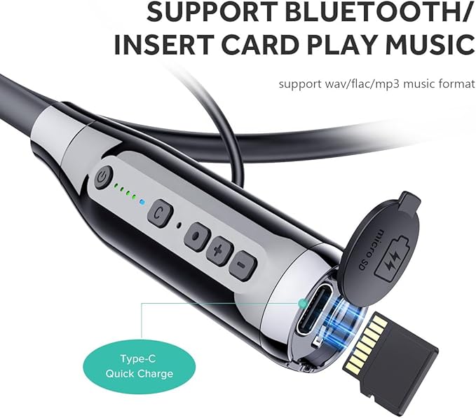 Neckband Bluetooth Headphones 100H Playtime IPX6 Waterproof Earbuds Magnetic in-Ear Wireless Earbuds Deep Bass Headset Wireless Stereo Neckband with Microphone for Sports/Workout/Office