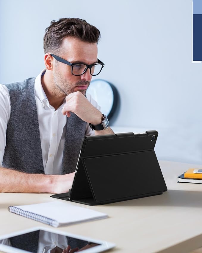 MoKo Case Compatible with Samsung Galaxy Tab A9 Plus 11-Inch 2023, Multi-Angle Slim Hard Back Shell Protective Cover Case with Auto Wake/Sleep Function, Black