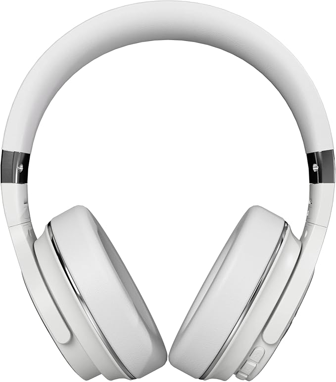 Raycon Everyday Wireless Bluetooth Over Ear Headphones, with Active Noise Cancelling, Awareness Mode and Built in Microphone, IPX 4 Water Resistance, 38 Hours of Battery Life (Frost White)