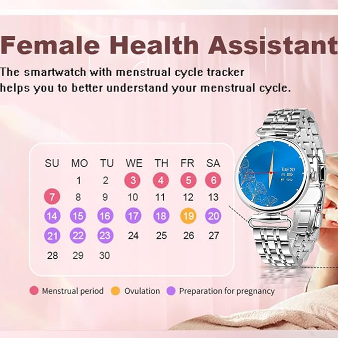 Smart Watches for Women (Answer/Make Calls), 1.28” Fitness Tracker Watch with Heart Rate/Blood Pressure/Sleep Monitor, Android Phones iPhone Compatible Christmas Birthday Gifts for Women