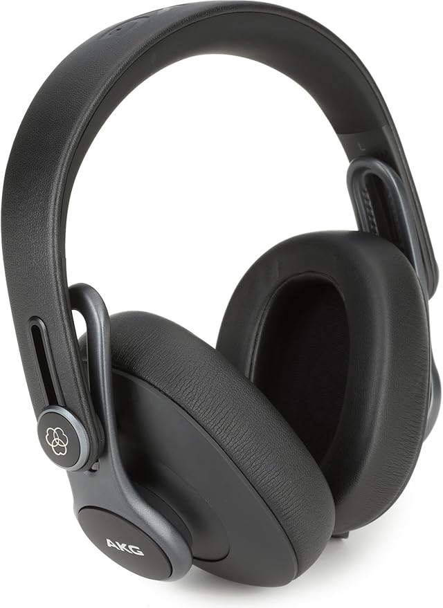 AKG Pro Audio K371 Wired Over-Ear, Closed-Back, Foldable Professional Recording Studio Headphones, Studio Monitor Mixing, Podcast, DJ Stereo Headsets, Black