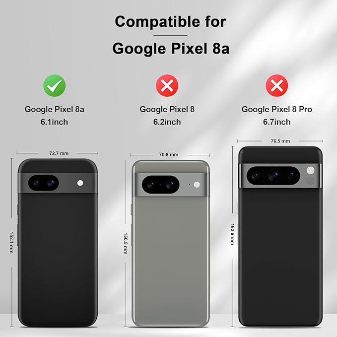 Jasonyu Flip Wallet Case for Google Pixel 8A,Leather Magnetic Folio Cover with Card Holder,Kickstand - TPU Shockproof Durable Protective Phone Case,Black