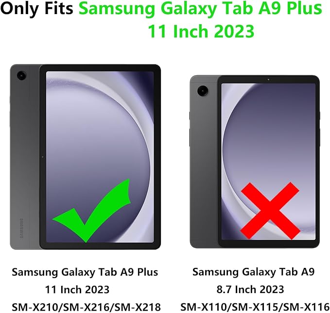 for Samsung Galaxy Tab A9 Plus Case,Ultra Slim Magnetic Cover for Galaxy Tab A9+ 5G Tablet Case,Black