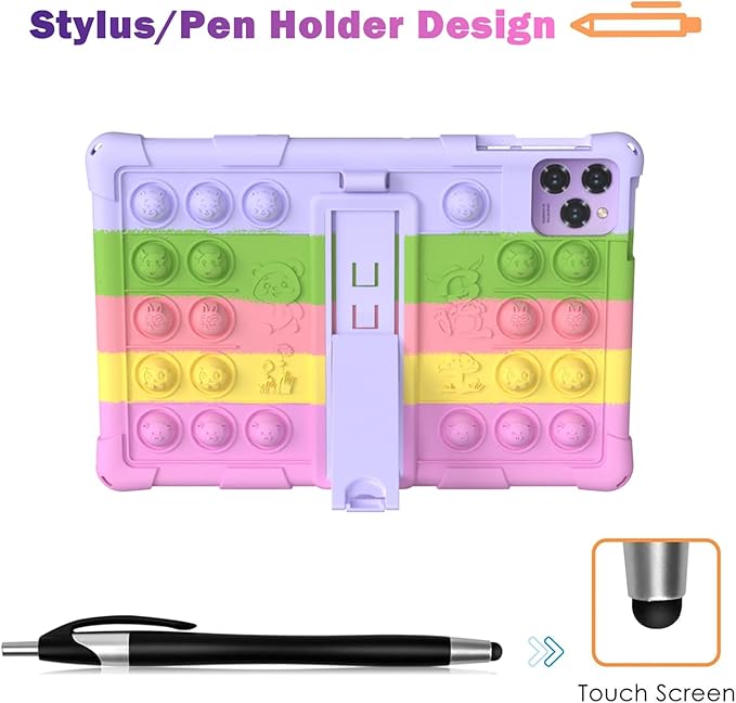 Case for Callsky-Tab Cpad 10/Aiprotablet K10/MEIZE D115 Tablet 10.1 inch, Stand Cover for WXUNJA ECOPAD 01/ZONKO D115//KADYBE D115/Tuotatop X13/Suicoey T618/YOBANSE T618 Tablet (Purple)