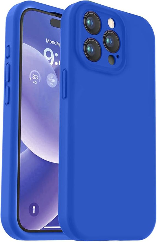 Vooii Compatible with iPhone 15 Pro Case, Upgrade Defender Liquid Silicone, [Camera Protection] [Soft Anti-Scratch Microfiber Lining] Shockproof Phone Case for iPhone 15 Pro 6.1 inch - Klein Blue