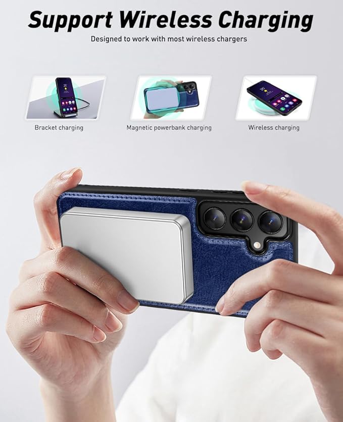 OCASE for Samsung Galaxy S24 Detachable Wallet Case with Card Holder, [2 in 1] PU Leather Flip Folio Case with RFID Blocking Magnetic Stand Removable Shockproof Phone Cover, Blue