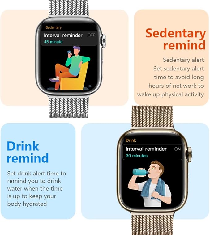 Smart Watch for Android iOS Phones Compatible iPhone Samsung, 2.09'' Fitness Activity Tracker Watch with Bluetooth Call/SMS/Sleep Monitor/Pedometer Smartwatch for Men Women with 2 Bands (Pink)