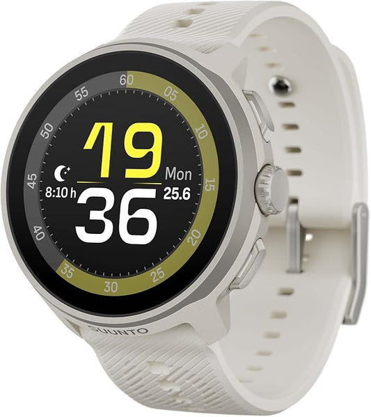 SUUNTO Run Running GPS Sports Watch with Silicone Strap, 1.32" AMOLED Touchscreen w/Crown Button, Wrist Heart-Rate & Sleep Health Tracking, Frost Gray