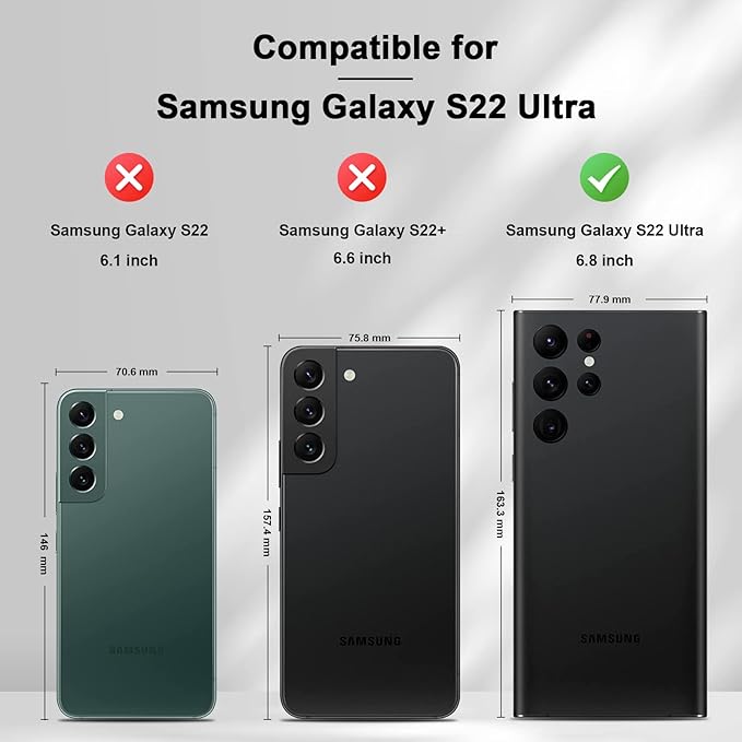 Jasonyu Flip Wallet Case for Samsung Galaxy S22 Ultra 5G,Leather Magnetic Folio Cover with Card Holder,Kickstand - TPU Shockproof Durable Protective Phone Case,Black