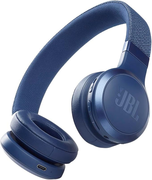 JBL Live 460NC wireless on-ear Noise Cancelling headphones with 50H battery, microphone for calls, lightweight and comfortable, and Alexa Built-in (Optimized for Android), iOS compatible (Blue)