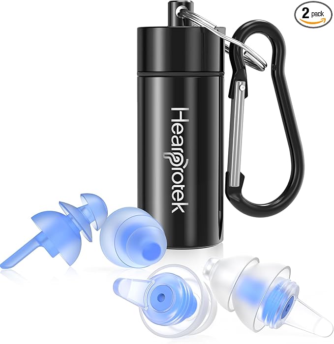 Hearprotek Sleeping Ear Plugs,2 Pairs Ear Plugs (32db & 30db) Ultra Soft Noise Reduction and Hearing Protection earplugs for Side Sleepers, snoring, Travel, Working, Study, Safety