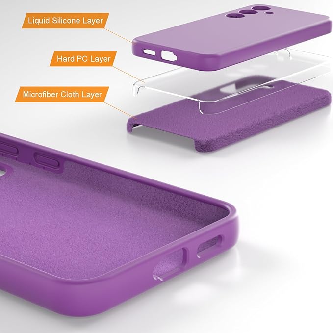 E Segoi Designed for Galaxy S24+Plus Case, Liquid Silicone Gel Rubber Shockproof Case Soft Microfiber Cloth Lining Cushion Compatible with Galaxy S24 Plus 5G 6.7 inch (Amethyst, S24 Plus - 6.7")