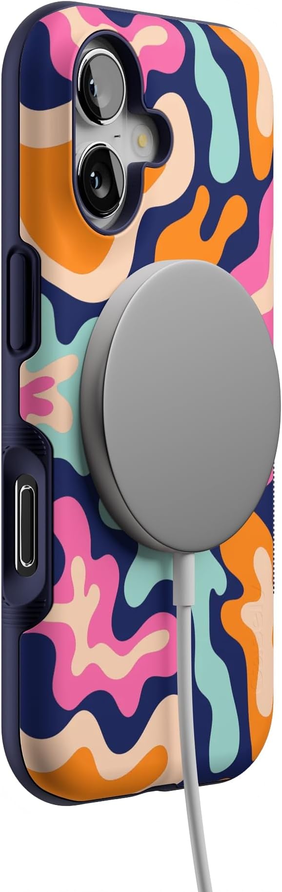 Casely iPhone 17 Case | Midnight Color Splash | Abstract Retro | Bold Protective Design | Compatible with MagSafe