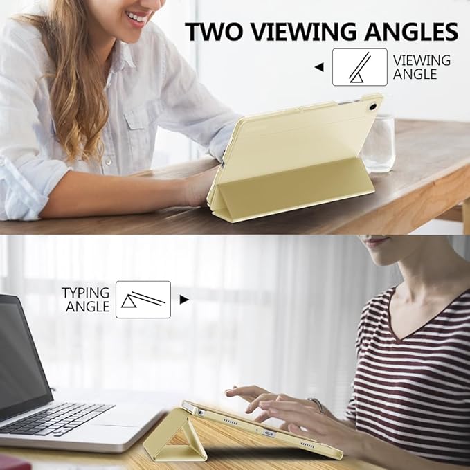 MoKo Case for Galaxy Tab A9+/A9 Plus 11 inch 2023, Slim Stand Protective Smart Cover with Hard PC Translucent Back Shell for Tab A9 Plus Tablet (SM-X210/X216/X218), Auto Wake/Sleep, Champagne Gold